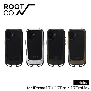 ROOT CO. ���[�g�R�[ GRAVITY Shock Resist Case +Hold. iPhone17/17Pro/17ProMax��p iPhone�P�[�X �u���b�N �z���C�g �J�[�L �R���[�e �Ϗ��� �ϔM�� �ϏՌ��� �y��