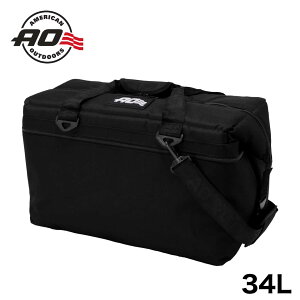 AO Coolers �G�[�I�[�N�[���[�Y 36�p�b�N �L�����o�X �\�t�g�N�[���[ 34L �u���b�N �ۗ� ���� �y�� �A�E�g�h�A �o�[�x�L���[ �L�����v BBQ