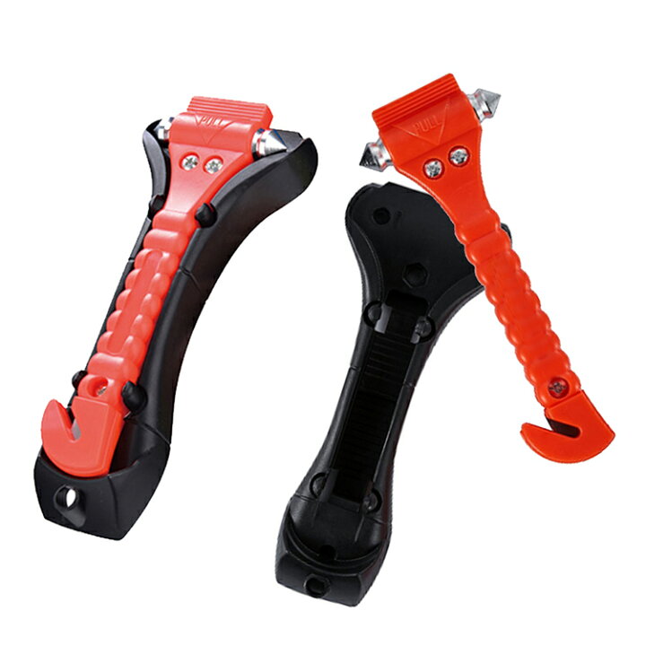 楽天市場 緊急脱出ハンマー 緊急脱出用ハンマー 車用 災害 防災 グッズ 2個セット 車 ガラス 割る ハンマー 安全ハンマー シートベルトカッター ケースホルダー付き Barsado