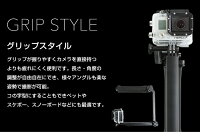 GoPro対応カメラアクセサリーセルフィ自撮り棒3Way調節可能