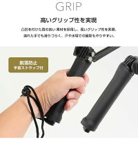 GoPro対応カメラアクセサリーセルフィ自撮り棒3Way調節可能