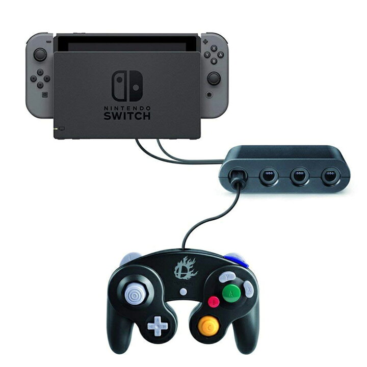 楽天市場 ゲームキューブコントローラー 接続タップ Nintendo Switch スイッチ Wiiu 大乱闘スマッシュブラザーズ 4ポート Turbo連射機能搭載 Barsado