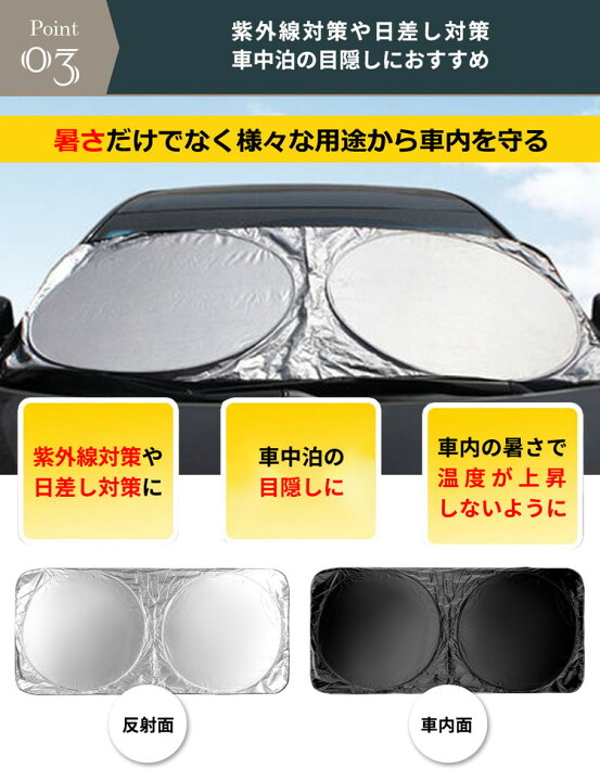 楽天市場】サンシェード 車 フロント 駐車 フロントガラス コンパクト 