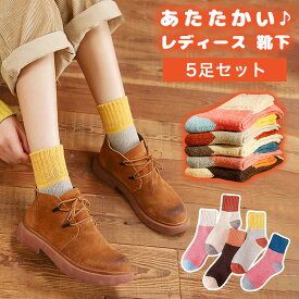 【赤字覚悟】100円オフクーポン＋全品P20倍！SS限定!靴下 レディース あったか靴下 5足セット 暖かい あったかい靴下 レディース靴下 スキー靴下 セット 防寒 温かい靴下 冬 厚手 おしゃれ