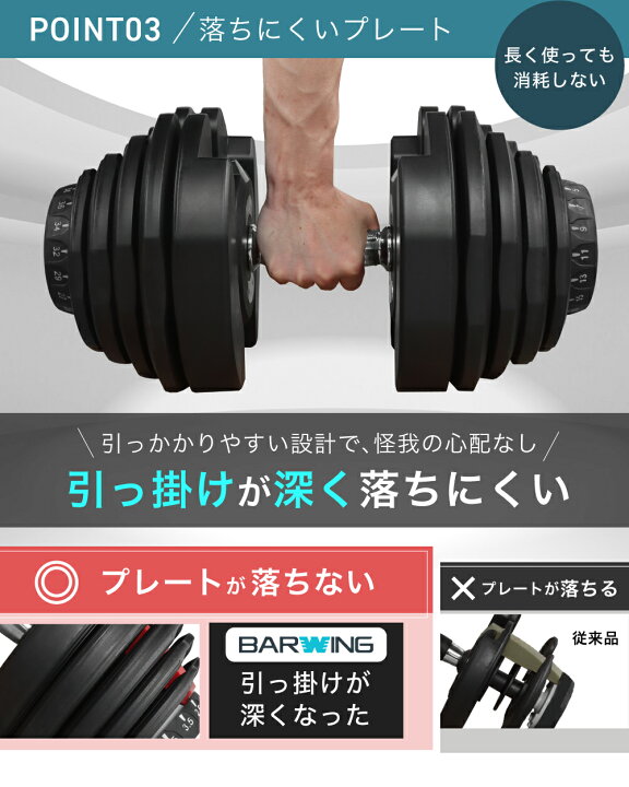 楽天市場】【全力価格】 可変式ダンベル 40kg 2個セット 17段階調節 