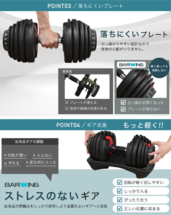 楽天市場】□最安値に挑戦□ 可変式ダンベル 24kg 2個セット  