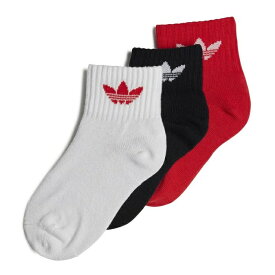 adidas アディダス キッズ オリジナルス 靴下 ミッドカット アンクルソックス 3足組 KIDS ANKLE SOCKS ホワイト/パントーン/ブラック　IB9295　[ポイント10倍]