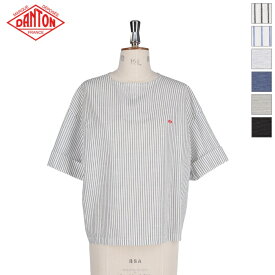 [SUMMER SALE 20%OFF] DANTON ダントン レディース コットンリネンスラブ カラーレス プルオーバーシャツ 半袖 COLLARLESS PULLOVER SHIRT　DT-B0121 VCL　日本正規代理店商品