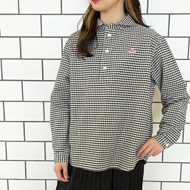 【2025FW再入荷】DANTON ダントン レディース オックスフォード 丸襟プルオーバーシャツ ストライプ ギンガムチェック ラウンドカラー 長袖シャツ ROUND COLLAR P.O SHIRT L/S　DT-B0281 OXP　日本正規代理店商品