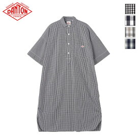 DANTON ダントン レディース チェック コットンポプリン プルオーバーワンピース 半袖シャツワンピース　P.O DRESS S/S　JD-3655 CPP　日本正規代理店商品