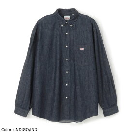 [2024ss再入荷] DANTON ダントン メンズ ダンガリー ドットボタン ロングスリーブ ボタンダウンシャツ 長袖シャツ DENIM DUNGAREE DOT BUTTON B.D SHIRT　DT-B0116 DUG　日本正規代理店商品