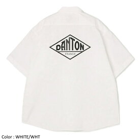 [2024ss新作] DANTON ダントン メンズ バックロゴ 半袖ワークシャツ WORK SHIRT S/S　DT-B0226 TCR　日本正規代理店商品