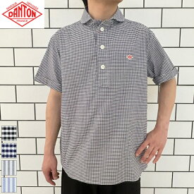 【2026SS再入荷】DANTON ダントン メンズ ギンガムチェック ストライプ オックスフォード ポケット付き ラウンドカラー 丸襟プルオーバーシャツ 半袖 ROUND COLLAR P.O SHIRT S/S　DT-B0284 OXP　日本正規代理店商品