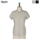 【SALE 30%OFF】Gymphlex ジムフレックス レディース リネンポリエステルクロス ボタンダウン フレンチスリーブシャツ ソリッド 半袖シャツ 無地 FRENCH SLEEVE SHIRT　GY-B0242 LIP　[2025ss新作]