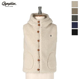 【SALE 30%OFF】Gymphlex ジムフレックス レディース ボア フーデッド ベスト フード付き ボアベスト くるみボタン アウター BOA HOODED VEST　J-1069 BOA　2025FW新作