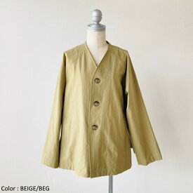 [2024ss新作] Le glazik ル グラジック レディース ナイロンカルゼ カラーレスジャケット COLLARLESS JACKET　LG-A0501 CNK　[ポイント10倍]