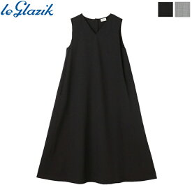 [2024ss新作] Le glazik ル グラジック レディース Vネックフレアワンピース ノースリーブワンピース ロングワンピース V NECK FLARED DRESS　LG-G0077 PCS　[ポイント10倍]