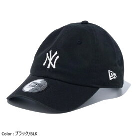 [2024ss新作] NEW ERA ニューエラ ユニセックス カジュアルクラシック ニューヨーク・ヤンキース ミッドロゴ ベースボールキャップ 帽子 ブラック×クロームホワイト MLB Casual Classic　14109508　[ポイント10倍]