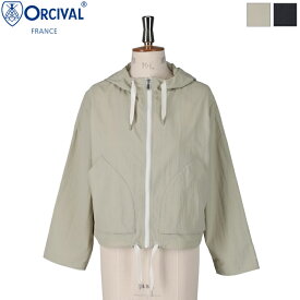 【2025SS新作】ORCIVAL オーシバル オーチバル レディース ナイロン フーデッドジップブルゾン マリンブルゾン ショート丈ナイロンZIPパーカー SHORT ZIP JACKET　OR-A0687 ONB　[ポイント10倍]