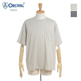 [SUMMER SALE 40%OFF] ORCIVAL オーチバル オーシバル メンズ クルーネック ボーダーポケットTシャツ 半袖Tシャツ　OR-C0082 CPM