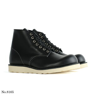 �y2025FW�V��zRED WING ���b�h�E�B���O �����Y 6�C���` �N���V�b�N���E���h ���[�N�u�[�c ���[�X�A�b�v �V���[�g�� �V���[�Y �C �u���b�N�u�N���[���v 6-INCH CLASSIC ROUND�@STYLE NO.8165�@[�|�C���g5�{