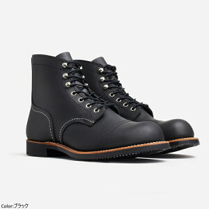 �y2025FW�ē��ׁzRED WING ���b�h�E�B���O �����Y �A�C�A�������W���[ ���[�N�u�[�c ���[�X�A�b�v �V���[�g�� �u���b�N�u�n�[�l�X�v IRON RANGER�@STYLE NO.8084�@[�|�C���g5�{]