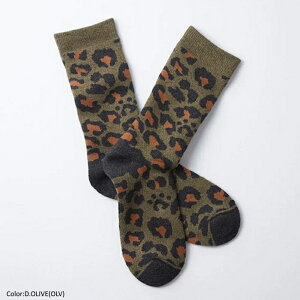 �ySALE 10%OFF�zRoToTo ���g�g ���j�Z�b�N�X �p�C�����I�p�[�h�N���[�\�b�N�X �q���E�� �C�� PILE LEOPARD CREW SOCKS�@R1340
