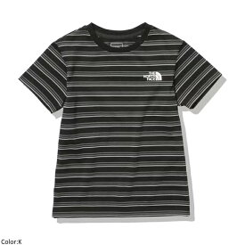 [2024ss新色] THE NORTH FACE ザ・ノースフェイス キッズ ショートスリーブボーダーティー 半袖Tシャツ トップス S/S Border Tee　NTJ32317　日本正規代理店商品　[ポイント10倍]