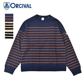 メンズ　レディース ORCIVAL オーチバル 20/2 PANEL BORDER パネルボーダースウェット 長袖カットソー スウェットプルオーバー OR-C0344PNB