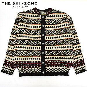 ���f�B�[�X�@THE SHINZONE �U �V���]�[�� FAIR ISLE KNIT CARDIGAN �t�F�A�A�C���j�b�g�J�[�f�B�K�� �J�[�f�B�K�� �I�[�o�[�T�C�Y�@�E�[���@�с@24AMSNI07