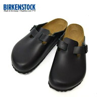 メンズ　BIRKEN STOCK　ビルケンシュトック　ボストン　Boston 幅広 レギュラーフィット 天然皮革 ブラッ…