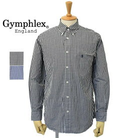 メンズ　Gymphlex　ジムフレックス　長袖　ボタンダウン　シャツ ギンガムチェック　シャツ GY-B0196MGG