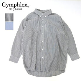 【2024年S/S】レディース　Gymphlex　ジムフレックス　長袖シャツ　チュニックシャツ　ワイドシャツ　ストライプ　GY-B0285CCK