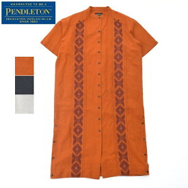 レディース PENDLETON　ペンドルトン　EMB Band Collar Shirt Dress エンブロイダリー バンドカラーシャツドレス 4275-6103