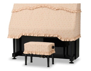 吉澤 アップライトピアノ用ハーフカバー(ピアノケープ) PC-696BB ブラスバンド柄ジャガード織 ベージュ ピアノカバー ※椅子カバーは、別売りです。