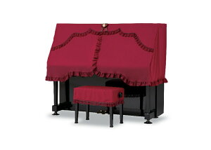 吉澤 ハーフカバー(ピアノケープ) PC-415E ワインレッド ニット系 アップライトピアノ用ピアノカバー ※椅子カバーは、別売りです。