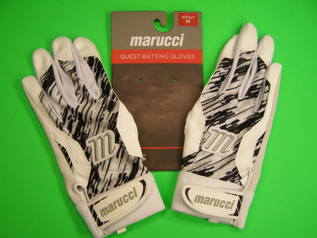 グランドで目立つ マルチ 新品未使用 Marucci 低価格化 marucci QUEST Gloves ホワイト×ブラック Batting Series