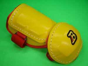 ベルガード BELGARD プロ仕様 アームガード イエロー×レッドヘリ AL813 エルボーガード 右打者用 左打者用 選択 プロ仕様合皮巻きタイプ エルボー