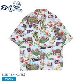 レインスプーナー 半袖シャツ 半袖シャツ メンズ ブルー 青 REYNSPOONER M634012124 MLB メジャーリーグベースボール コラボ