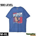 【ネコポス配送】 ファイブハンドレットレベル ジェイコブ・デグロム テキサス デグロミネーター マシン WHT 半袖Tシャツ メンズ ブルー 青 500 LEVEL Jacob deGrom Texas deGrominator Machine WHT 0073-054-10 ウエア トップス 半袖 Tシャツ MLB