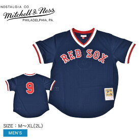 ミッチェルアンドネス オーセンティック テッド・ウィリアムズ ボストン・レッドソックス 1990 プルオーバージャージ ゲームシャツ メンズ ネイビー 紺 レッド 赤 MITCHELL ＆ NESS Authentic Ted Williams Boston Red Sox 1990 Pullover