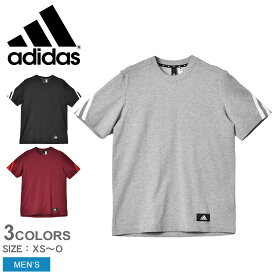 【全品P5倍★SALE】 【ゆうパケット配送】 アディダス 半袖Tシャツ メンズ adidas FI 3ストライプス Tシャツ トップス スポーツ 半袖 ロゴ ストリート リラックス 3ストライプ スリーストライプス レッド 赤 グレー ブラック 黒 CO093