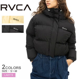 ルーカ MINI RVCA SHORT PUFF 中綿ジャケット レディース ブラック 黒 オレンジ RVCA BE044761 ウエア アウター ショート丈 中綿 中わた ジャケット ロゴ ヘビーアウター ブランド スポーティ ブランド