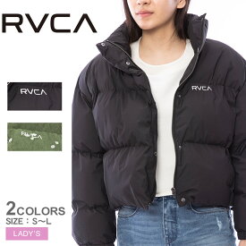 【全品P5倍★SALE】 ルーカ RVCA PUFFER JACKET ジャケット 中綿ジャケット レディース ブラック 黒 グリーン 緑 RVCA BD044767 ウエア アウター ショート丈 中綿 中わた ジャケット ロゴ ヘビーアウター ブランド スポーティ ブランド カジュアル 長袖 防寒性