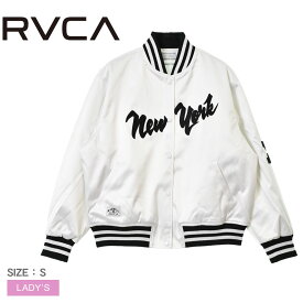 【全品P5倍★SALE】 ルーカ ストッパージャケット ジャケット レディース ホワイト 白 ブラック 黒 RVCA STOPPER JACKET BC044762 ウエア アウター スタジャン 上着 羽織 防寒 ロゴ ブランド シンプル ブランド カジュアル ストリート 長袖 サーフ