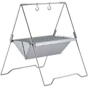 【特価・返品交換不可】ユニフレーム 焚き火ベース solo (682890) / 焚火台 ソロキャンプ グリル 直火料理 吊るし焼き コンパクト 1人用 ステンレス