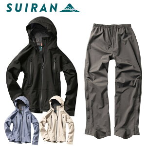 �y SUIRAN �X�C���� W's SHIRUBE RAIN SUIT �V���x ���C���X�[�c �Z�b�g�A�b�v �z �t�`�H�̓��A��o�R�ł̃��C���E�F�A��h���A�E�^�[ �ϋv���ɗD��A���Ȃ₩�ŃX�g���b�`���̂���3���C���[�h����