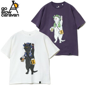 【 go slow caravan USA/C フェス猫TEE 】 ゴースローキャラバン ゴリラ アパレル ユニセックス メンズTシャツ ウィメンズTシャツ Tシャツ ウェアー クライミングギア クライミング用品 登山 登山用品 送料無料