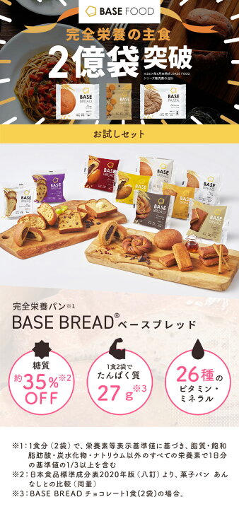 楽天市場】ベースブレッド 5種 20袋 パン [プレーン・チョコ・メープル 