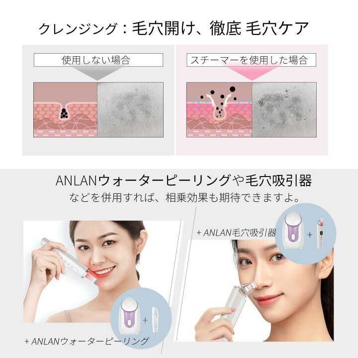 楽天市場】【組み合わせ販売】スチーマー美顔器＆コットンパフセット 